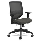 Solve Series Mesh Back Task Chair, Supports Up To 300 Lb, 18" To 23" Seat Height, Bittersweet Seat, Fog Back, Black Base