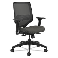 Solve Series Mesh Back Task Chair, Supports Up To 300 Lb, 18" To 23" Seat Height, Midnight Seat, Fog Back, Black Base