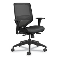 Solve Series Mesh Back Task Chair, Supports Up To 300 Lb, 18" To 23" Seat Height, Midnight Seat, Fog Back, Black Base