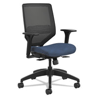 Solve Series Mesh Back Task Chair, Supports Up To 300 Lb, 18" To 23" Seat Height, Midnight Seat, Fog Back, Black Base