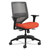 Solve Series Reactiv Back Task Chair, Supports Up To 300 Lb, 18" To 23" Seat Height, Putty Seat, Black Back-base