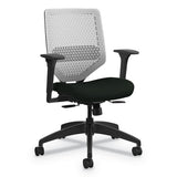 Solve Series Reactiv Back Task Chair, Supports Up To 300 Lb, 18" To 23" Seat Height, Putty Seat, Black Back-base