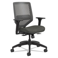 Solve Series Reactiv Back Task Chair, Supports Up To 300 Lb, 18" To 23" Seat Height, Ink Seat, Titanium Back, Black Base