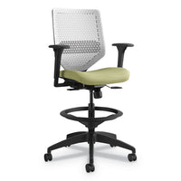 Solve Series Reactiv Back Task Stool, Supports Up To 300 Lb, 23" To 33" Seat Height, Midnight Seat, Charcoal Back, Black Base