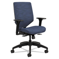 Solve Series Upholstered Back Task Chair, Supports Up To 300 Lb, 17" To 22" Seat Height, Meadow Seat-back, Black Base