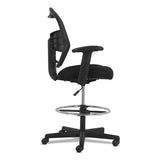 Prominent High-back Task Stool, 28.1" Seat Height, Supports Up To 250 Lbs., Black Seat, Black Back, Black Base
