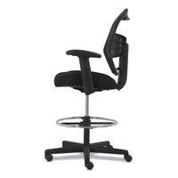 Prominent High-back Task Stool, 28.1" Seat Height, Supports Up To 250 Lbs., Black Seat, Black Back, Black Base