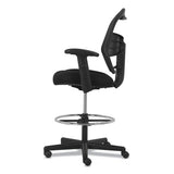 Prominent High-back Task Stool, 28.1" Seat Height, Supports Up To 250 Lbs., Black Seat, Black Back, Black Base