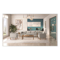 Parkwyn Series Club Chair, 33" X 26.75" X 29", Gray Seat-back, Oak Base