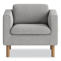 Parkwyn Series Club Chair, 33" X 26.75" X 29", Gray Seat-back, Oak Base
