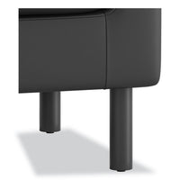 Parkwyn Ottoman, 23" X 23" X 17.5", Black Seat, Black Base