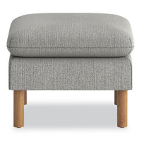 Parkwyn Ottoman, 23" X 23" X 17.5", Gray Seat, Oak Base