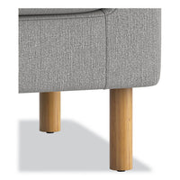 Parkwyn Ottoman, 23" X 23" X 17.5", Gray Seat, Oak Base