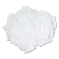New Bleached White T-shirt Rags, Multi-fabric, 25 Lb Polybag