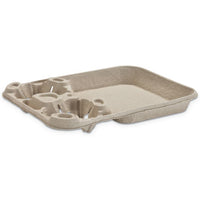 Strongholder Molded Fiber Cup-food Tray, 8-22oz, Four Cups, 250-carton
