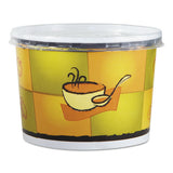 Streetside Squat Paper Food Container W- Lid, Streetside Design, 12oz, 250-ct