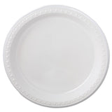 Heavyweight Plastic 3 Compartment Plates, 10 1-4" Dia, White, 125-pk, 4 Pk-ct