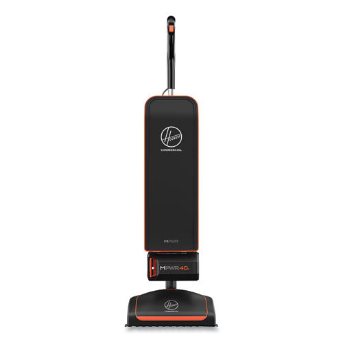 Hvrpwr 40v Cordless Upright Vacuum, 13" Cleaning Path, Black-orange