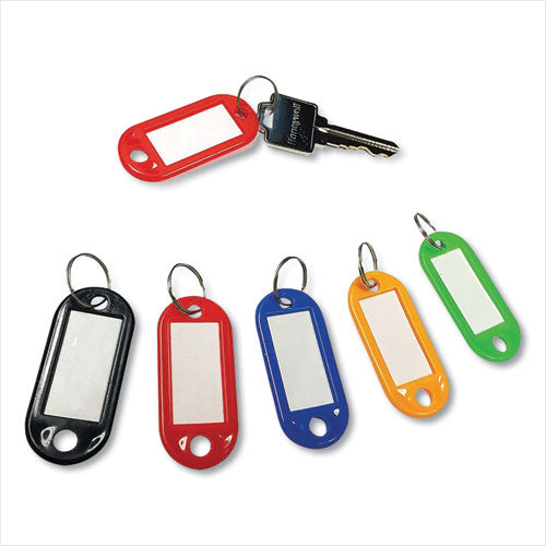 Colored Key Tags, Plastic, 0.9 X 2, Assorted, 20-pack