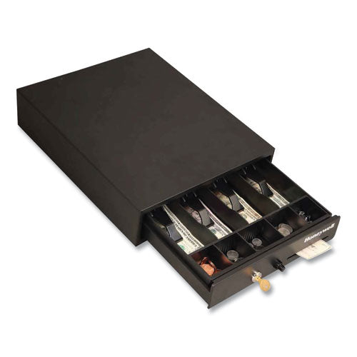 Space-saving Steel Cash Drawer, Keylock, 17 X 13 X 4, Black