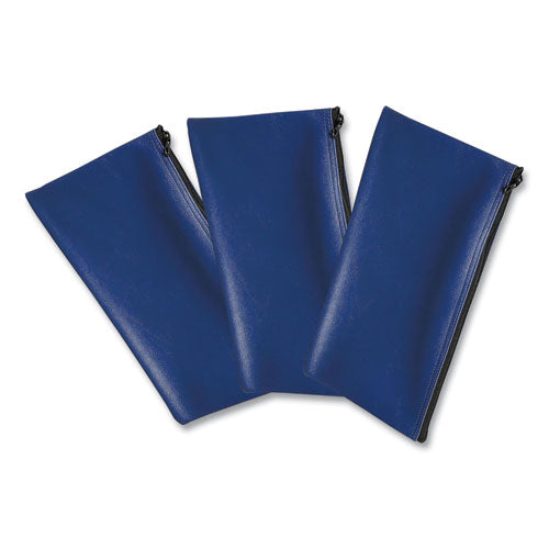 Multipurpose Zipper Deposit Bags. 11.3 X 6.3, Blue, 3-pack