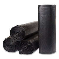 Low-density Commercial Can Liners, 60 Gal, 1.2 Mil, 38" X 58", Black, 10 Bags-roll, 10 Rolls-carton