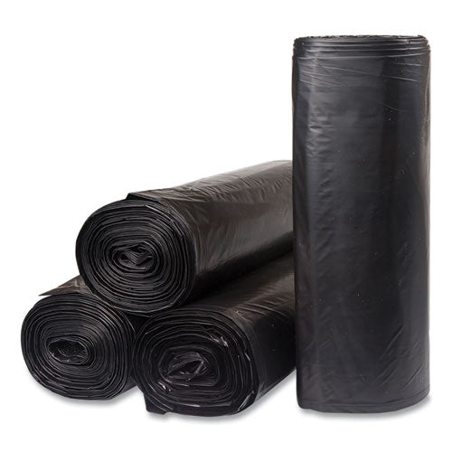 Low-density Commercial Can Liners, 45 Gal, 1.2 Mil, 40" X 46", Black, 10 Bags-roll, 10 Rolls-carton