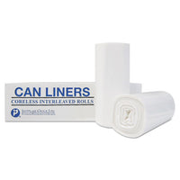 High-density Interleaved Commercial Can Liners, 60 Gal, 0.63 Mil, 38" X 60", Clear, 200-carton
