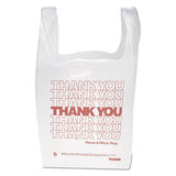 "thank You" Handled T-shirt Bag, 0.167 Bbl, 12.5 Microns, 11.5" X 21", White, 900-carton