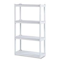 Rough N Ready Four-shelf Open Storage System, Resin, 32w X 13d X 54h, Platinum