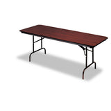 Premium Wood Laminate Folding Table, Rectangular, 60w X 30d X 29h, Mahogany