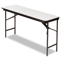 Premium Wood Laminate Folding Table, Rectangular, 60w X 18d X 29h, Gray-charcoal