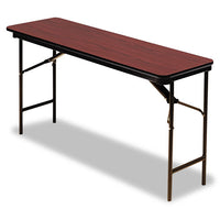 Premium Wood Laminate Folding Table, Rectangular, 72w X 18d X 29h, Mahogany