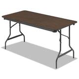 Economy Wood Laminate Folding Table, Rectangular, 60w X 30d X 29h, Walnut