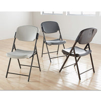 Rough 'n Ready Folding Chair, Platinum Seat-platinum Back, Black Base