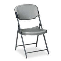 Rough 'n Ready Folding Chair, Charcoal Seat-charcoal Back, Silver Base