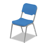 Rough 'n Ready Original Stack Chair, Black Seat-black Back, Silver Base, 4-carton