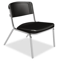 Rough 'n Ready Big And Tall Stack Chair, Black Seat-black Back, Silver Base, 4-carton