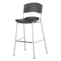 Caféworks Bistro Stool, Graphite Seat-graphite Back, Silver Base