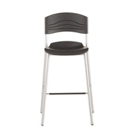 Caféworks Bistro Stool, Graphite Seat-graphite Back, Silver Base