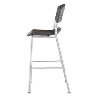 Caféworks Bistro Stool, Graphite Seat-graphite Back, Silver Base