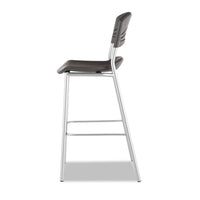 Caféworks Bistro Stool, Graphite Seat-graphite Back, Silver Base