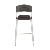 Caféworks Bistro Stool, Graphite Seat-graphite Back, Silver Base