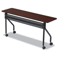 Officeworks Mobile Training Table, Rectangular, 72w X 18d X 29h, Mahogany-black