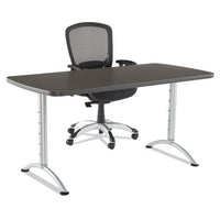 Arc Sit-to-stand Tables, Rectangular Top, 60w X 30d X 30-42h, Graphite-silver