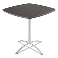 Iland Table, Contour, Square Seated Style, 42" X 42" X 42", Gray Walnut-silver