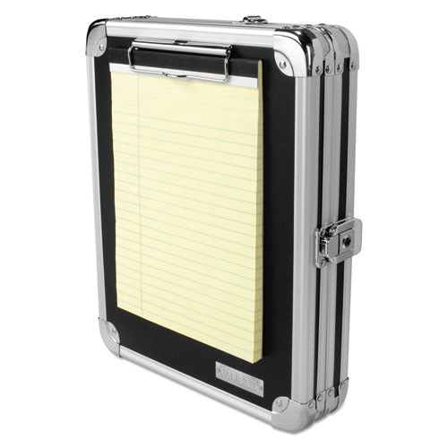 Locking Storage Clipboard, 2 X 9 3-4 X 12 3-4, Black-chrome