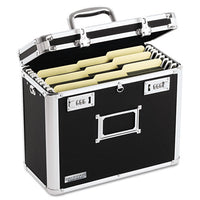 Locking File Chest With  Adjustable File Rails, Letter-legal Files, 17.5" X 14" X 12.5", Black