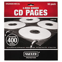 Two-sided Cd Refill Pages For Three-ring Binder, 50-pack