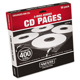 Two-sided Cd Refill Pages For Three-ring Binder, 50-pack